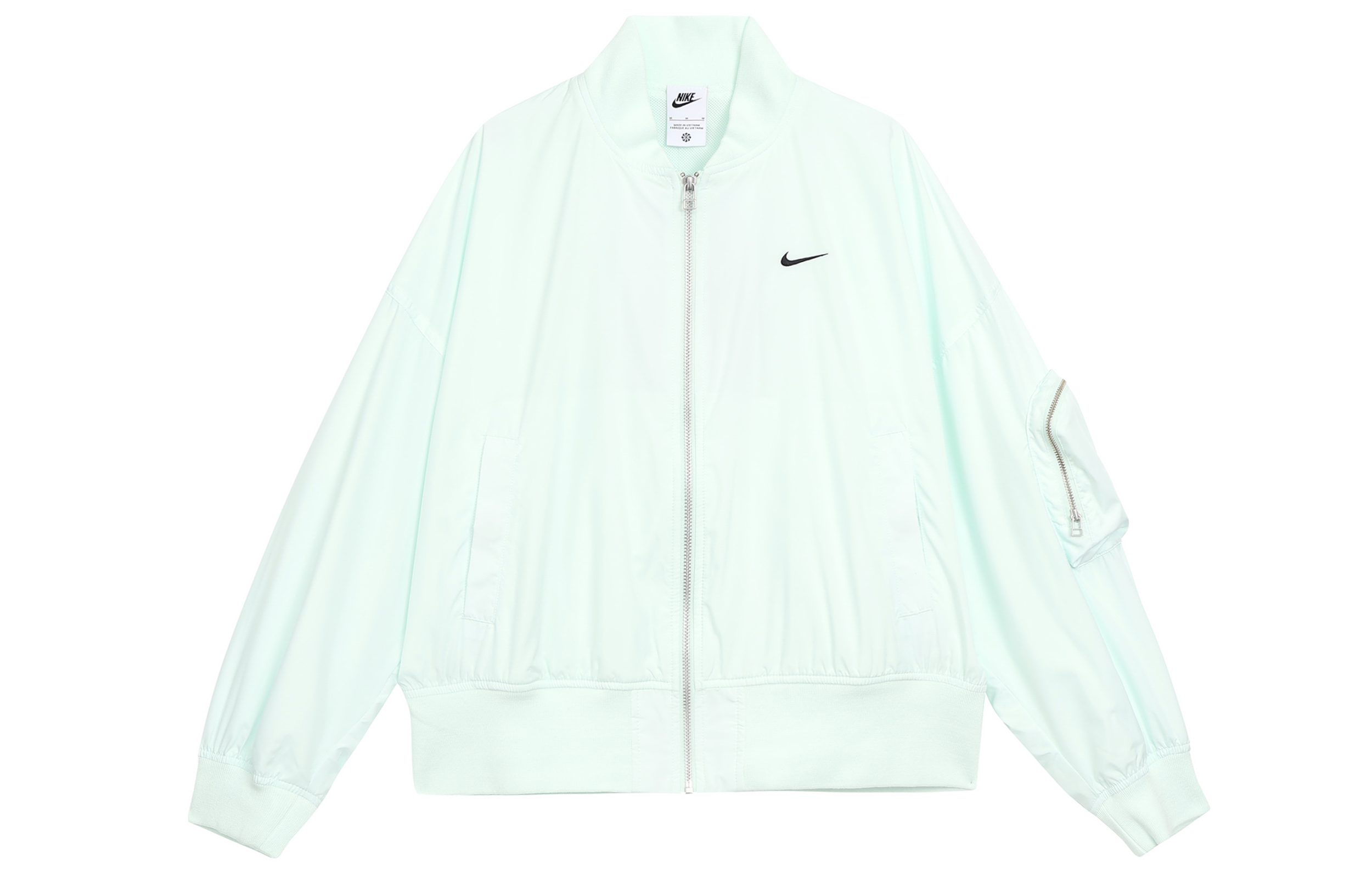 (Women) Nike SS24 Blue Woven Jacket with Zippered High Collar FN2840-394