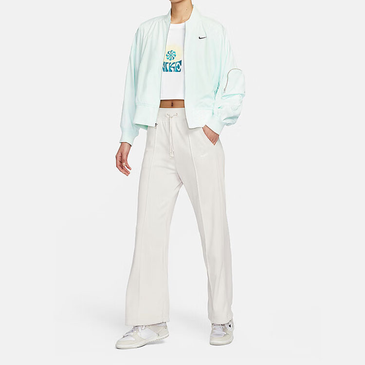 Shop (W) Nike SS24 藍色高領拉鍊編織外套 FN2840-394