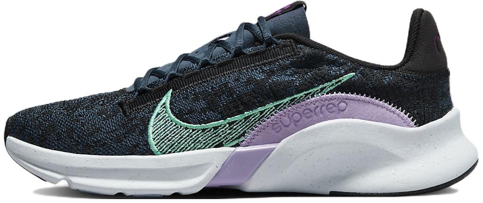 (Women) Nike SuperRep Go 3 Flyknit Next Nature 'Armoury Navy Green Glow' DH3393-002 Buy (Women) Nike SuperRep Go 3 Flyknit Next Nature 'Armoury Navy Green Glow' DH3393-002