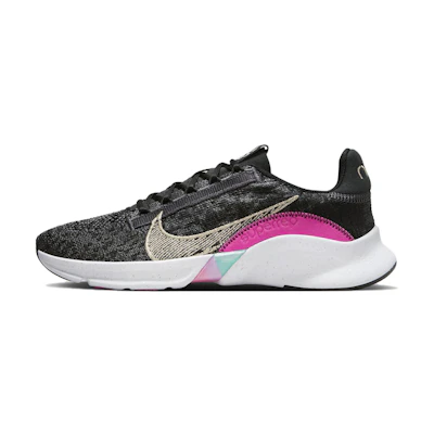 (W) Nike SuperRep Go 3 Flyknit Next Nature PRM 'Black Fireberry Gold'