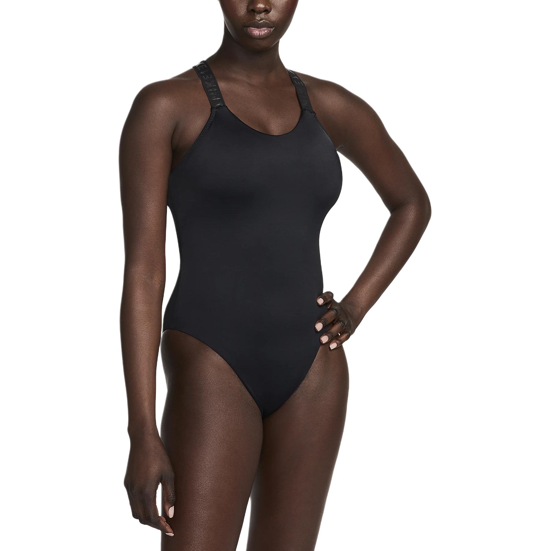 (Women) Nike Swim Hydralock Fusion Black One-Piece Swimsuit - Quick-Dry & Comfy FZ6234-010