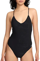 (Women) Nike Swim Retro Flow Black Solid One-Piece Swimsuit - Comfortable Fit NESSE244-001 (Women) Nike Swim Retro Flow Black Solid One-Piece Swimsuit - Comfortable Fit NESSE244-001