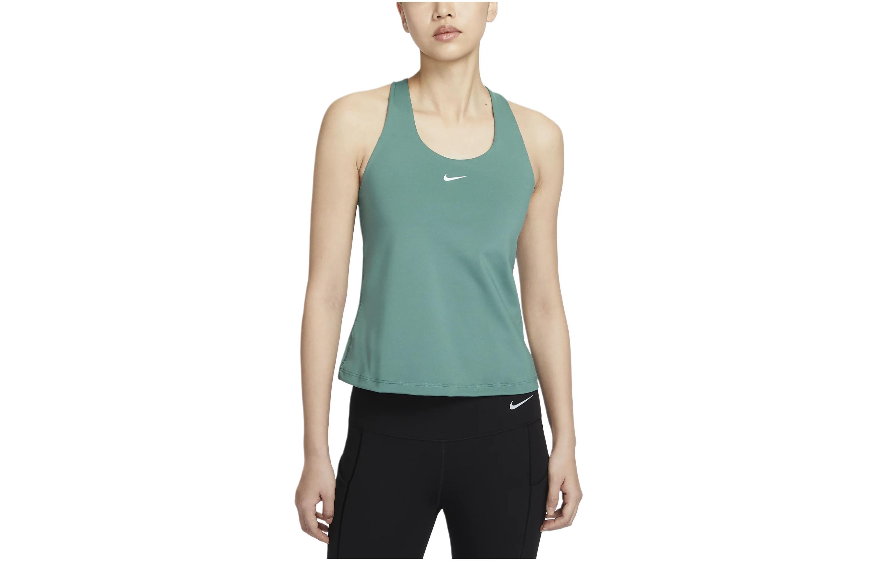 (Women) Nike Swoosh Coastal Blue Sleeveless Padded Sports Tank Top for Women DV9898-361