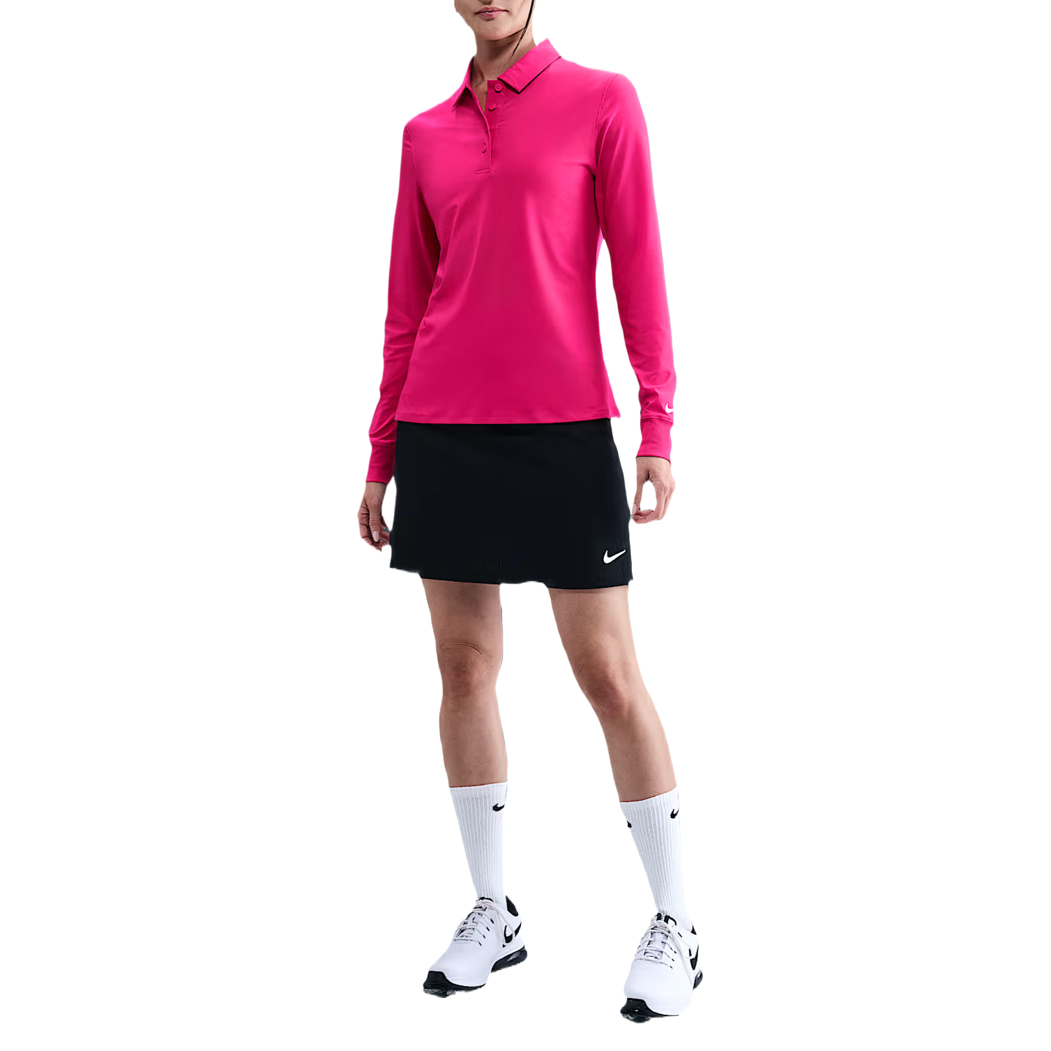 (Women) Nike Swoosh Dri-Fit Long Sleeve Golf Shirt Pink FQ1571-666