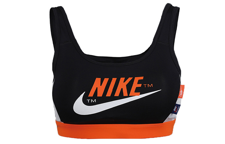 (Women) Nike Swoosh Icon Clash Dri-FIT Medium Support Sports Bra Black/White/Orange CJ0707-010