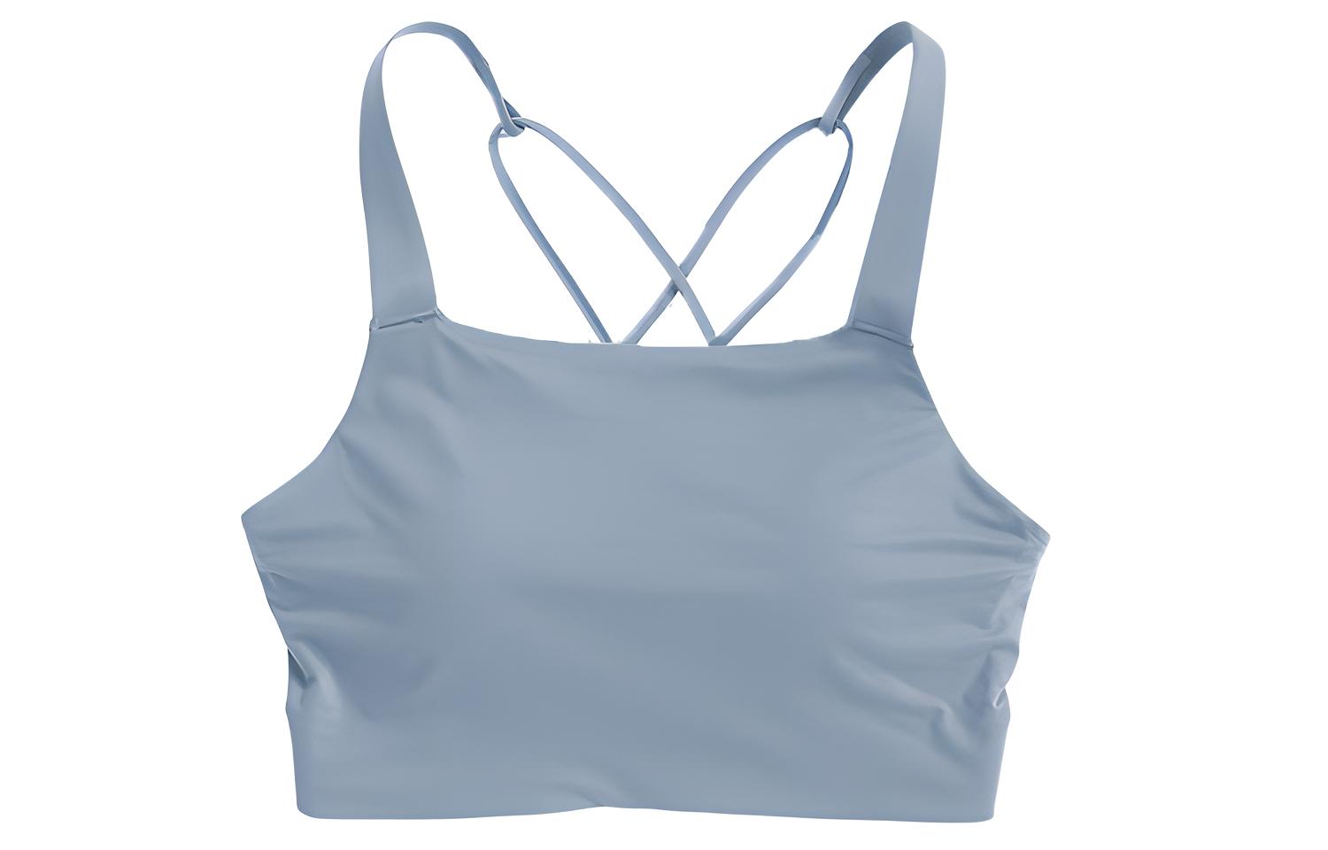 (Women) Nike Swoosh Luxe Light Support Sports Bra Tank Top Women’s Blue Steel. CJ0545-440