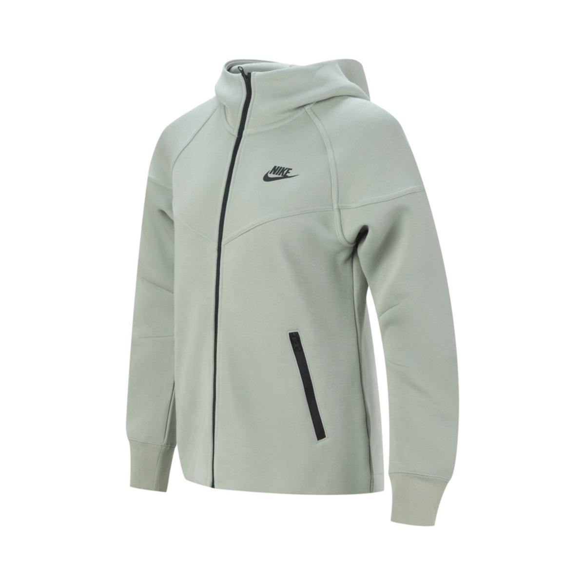 (Women) Nike Tech Fleece Green Logo Design Hooded Jacket Casual Wear FB8339-370