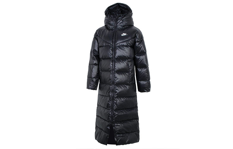 (Women) Nike Therma-FIT  Black City Parka Long Down Jacket with Logo Print. DV0571-010
