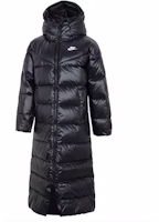 (Women) Nike Therma-FIT Black City Parka Long Down Jacket with Logo Print. DV0571-010 (Women) Nike Therma-FIT Black City Parka Long Down Jacket with Logo Print. DV0571-010