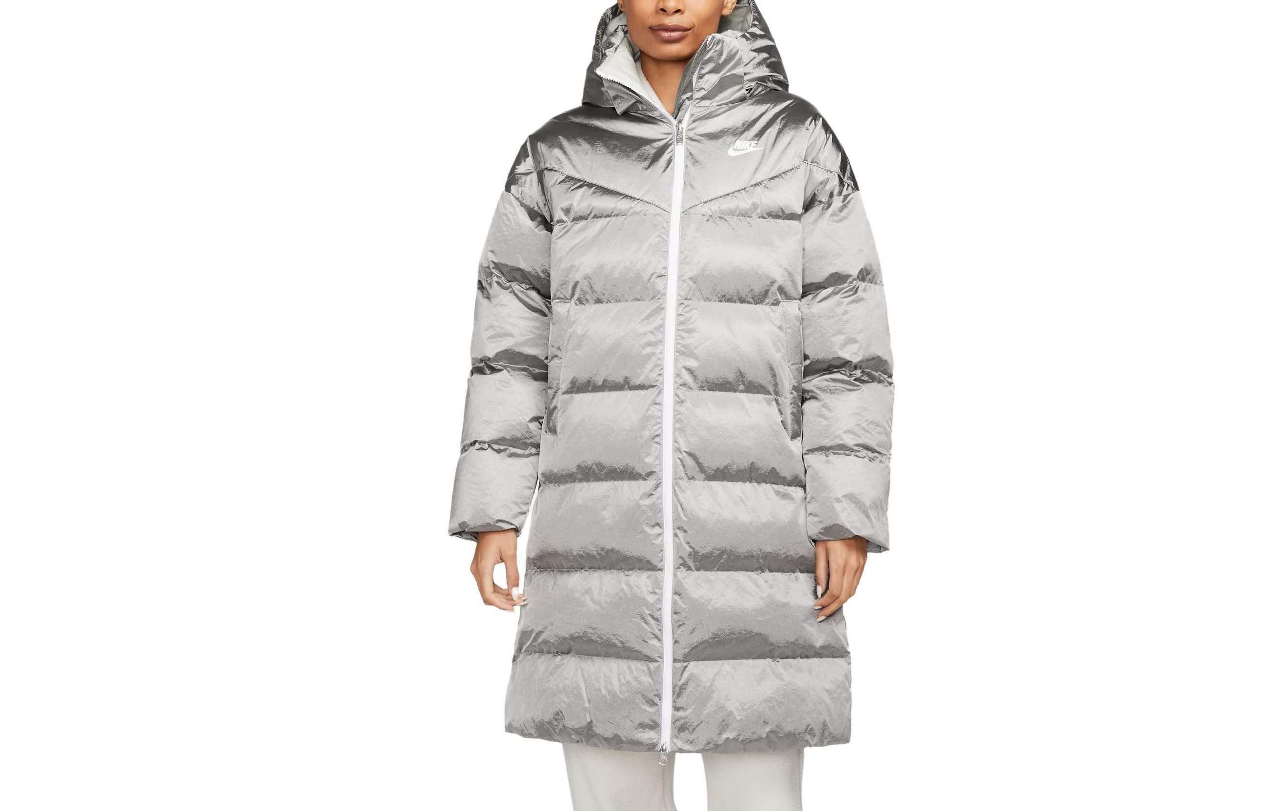 (Women) Nike Therma-FIT City Series Jacket Light Grey/White Warm Glossy Hoodie DQ6879-014 圖 2