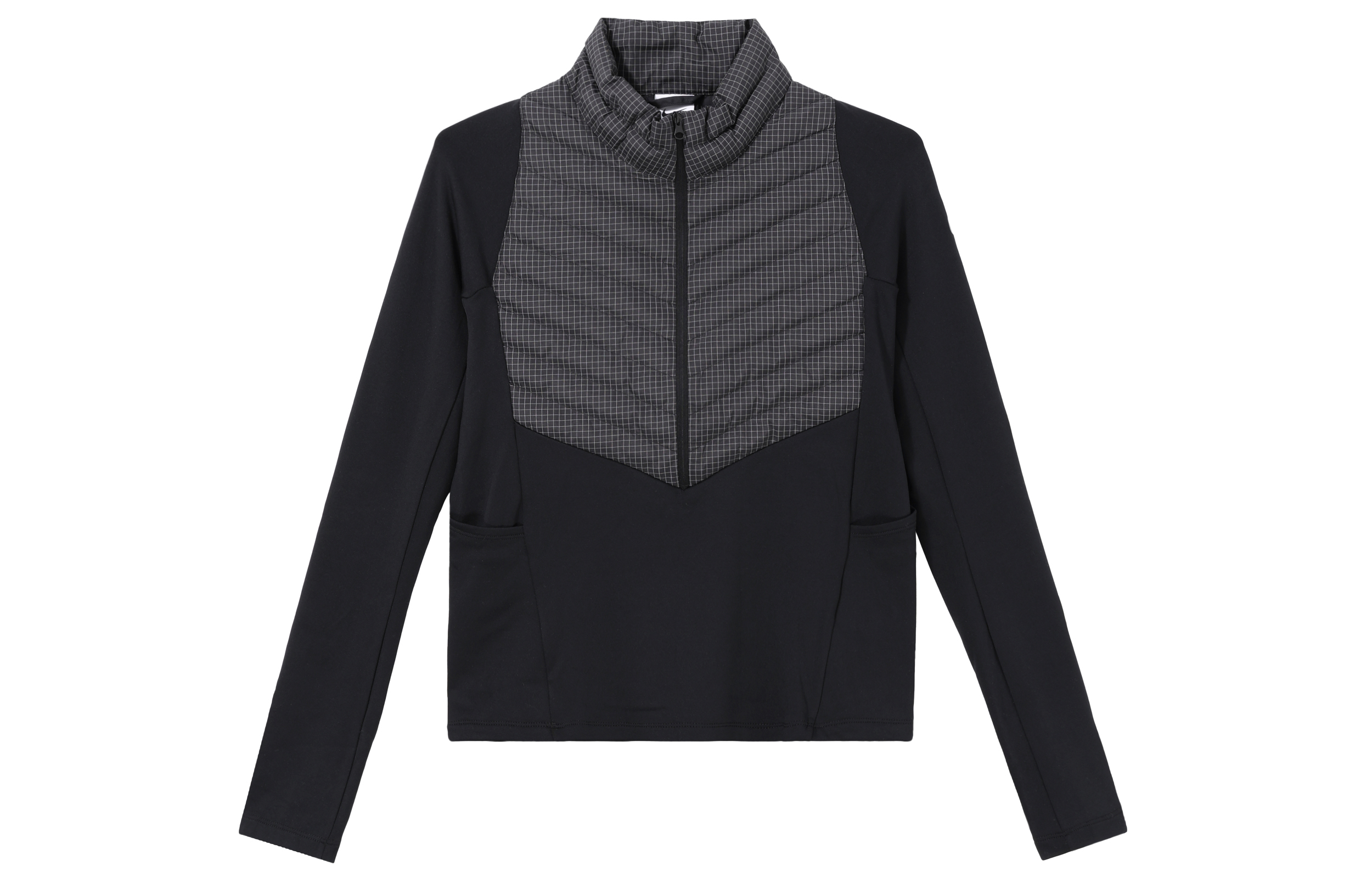 (Women) Nike Therma-FIT Colorblock Logo Print Stand Collar Vintage Jacket Black DD6469-010
