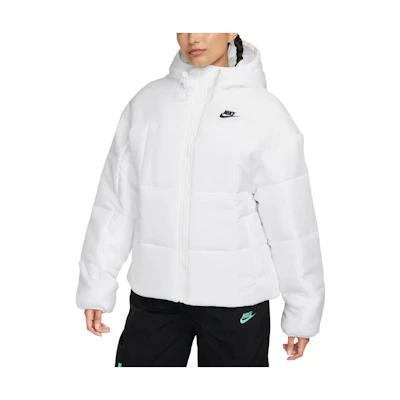 (Women) Nike Therma-FIT Loose Hooded Jacket White with Letter Print Design FB7672-100