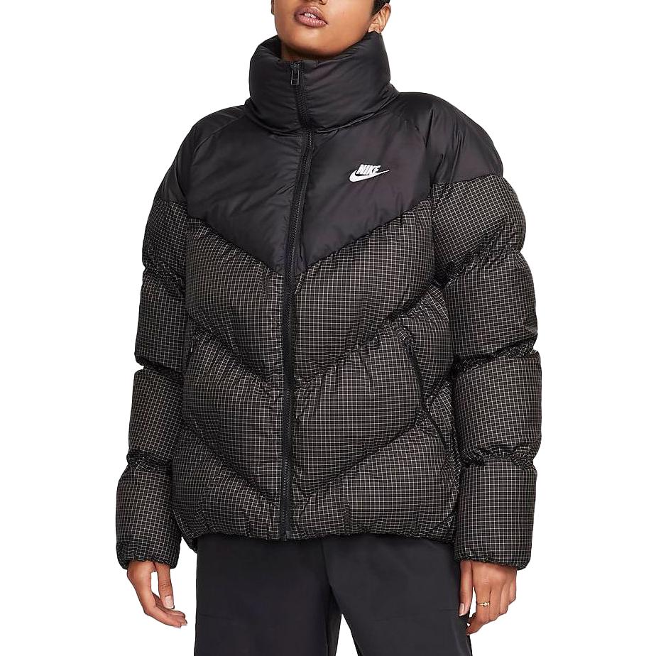 (Women) Nike Therma-FIT Loose Puffer Jacket Women’s Black Checkered Zip-Up. FB8788-010 圖 3