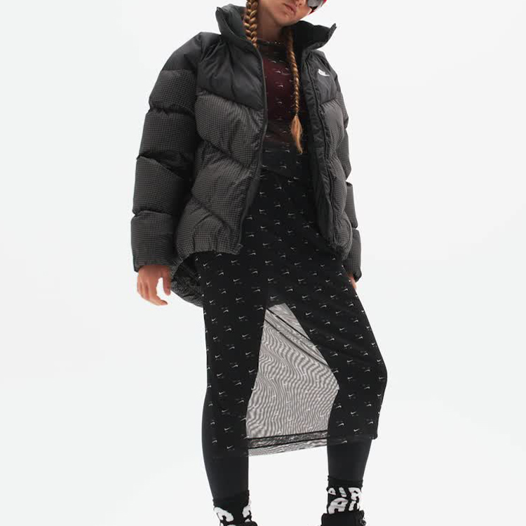 (Women) Nike Therma-FIT Loose Puffer Jacket Women’s Black Checkered Zip-Up. FB8788-010 圖 5