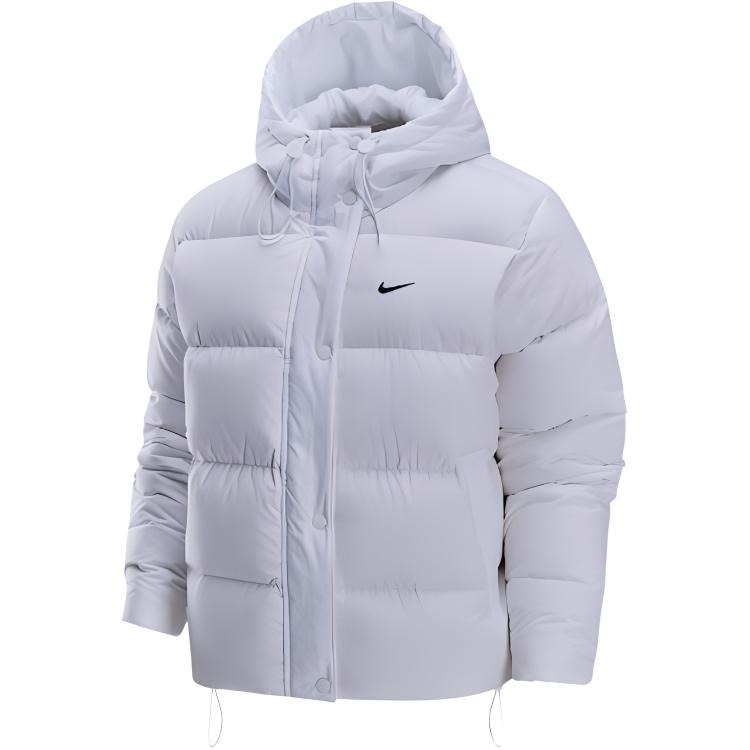 (Women) Nike Therma-FIT Sportswear Metro Logo Loose Fit  White Puffer Jacket. FZ5929-100