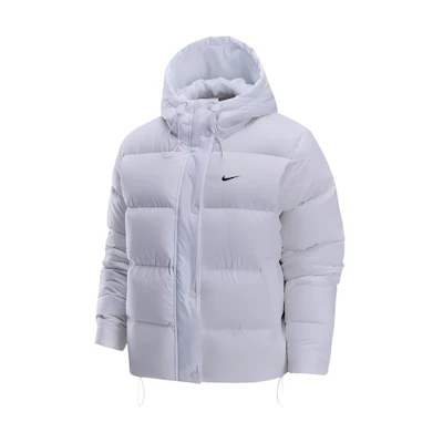 (Women) Nike Therma-FIT Sportswear Metro Logo Loose Fit White Puffer Jacket. FZ5929-100