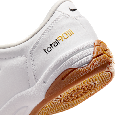 Cheap (Women) Nike Total 90 Soccer Shoes White/Black Medium Brown/Metallic Gold/Black IO2387-100