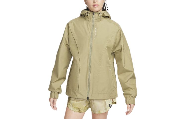 (Women) Nike Trail GORE-TEX INFINIUM™ Logo Embroidered Olive Hooded Jacket FB7642-276