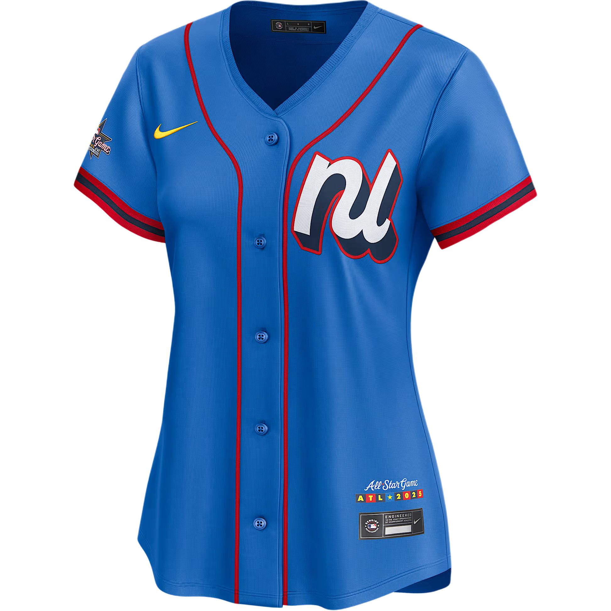 (Women) Nike V-Neck Button-Up Short Sleeve Baseball Jersey LM2W0GQTNTL-G9U