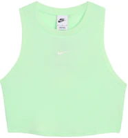 (Women) Nike Vapor Green Ribbed Cropped Tank Top with Embroidered Logo. FB8280-376 (Women) Nike Vapor Green Ribbed Cropped Tank Top with Embroidered Logo. FB8280-376
