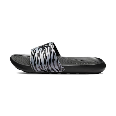 (W) Nike Victori One Printed Slide 'Black Metallic Silver'