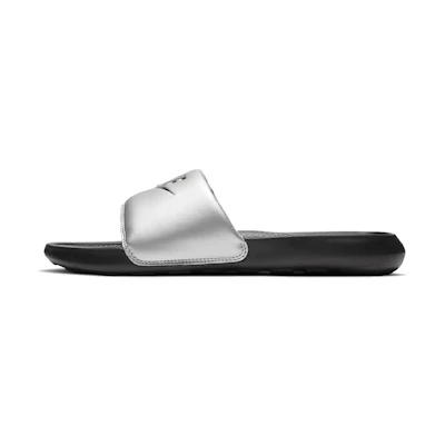 (W) Nike Victori One Slide 'Black Metallic Silver'