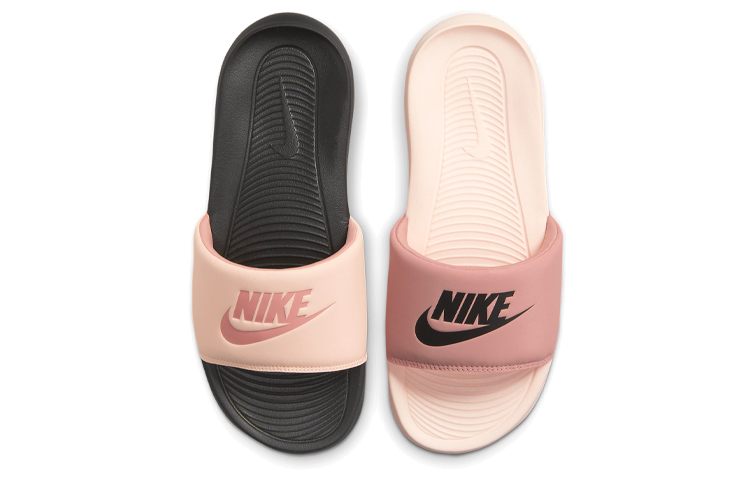 (W) Nike Victori One Slide Mix Slippers Pink-Black 'Pink Black' 圖 3