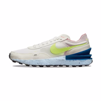 (W) Nike Waffle One Crater Sneakers White/Green/Blue