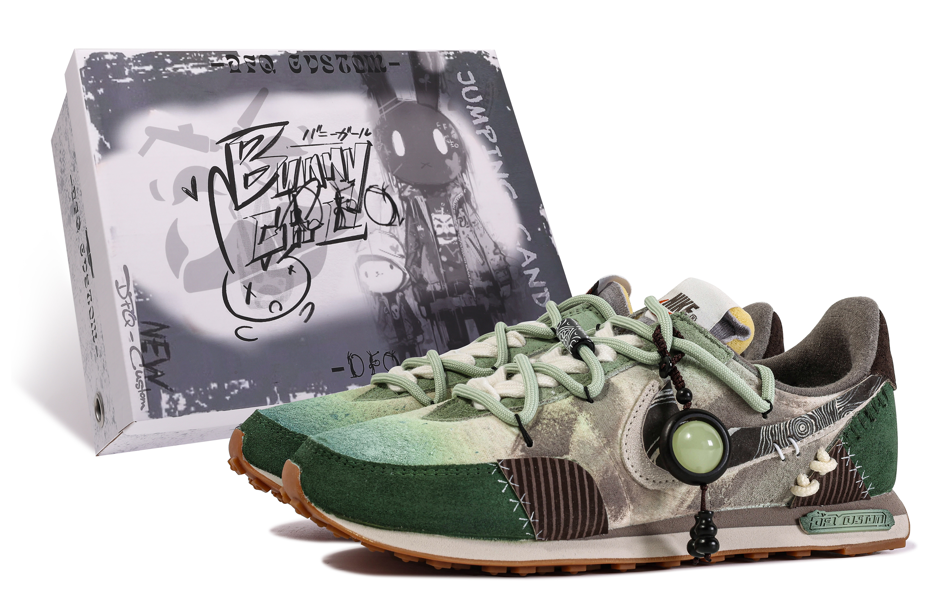 (Women) Nike Waffle Trainer 2 'Da Vinci Custom Green-Brown' DO2345-120-450540