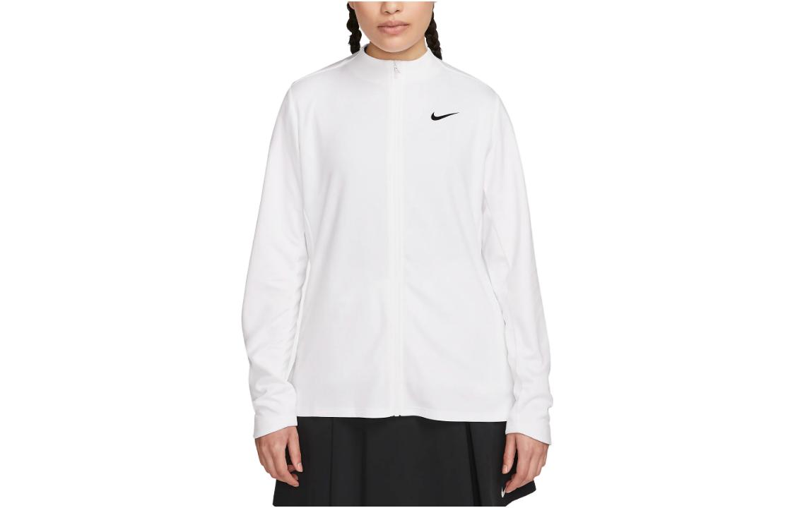(Women) Nike White Logo Crewneck Zip-Up Jacket DX1490-100