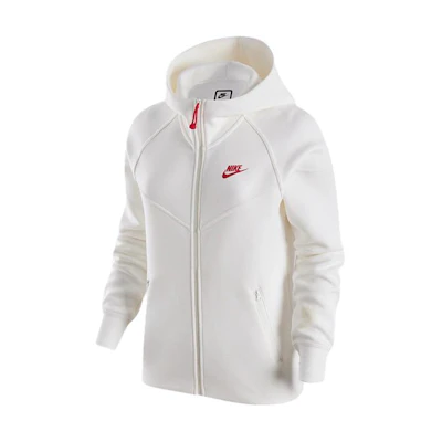 (Women) Nike White Lunar New Year Hoodie Jacket Logo Print Knit Training Outerwear FZ6385-133