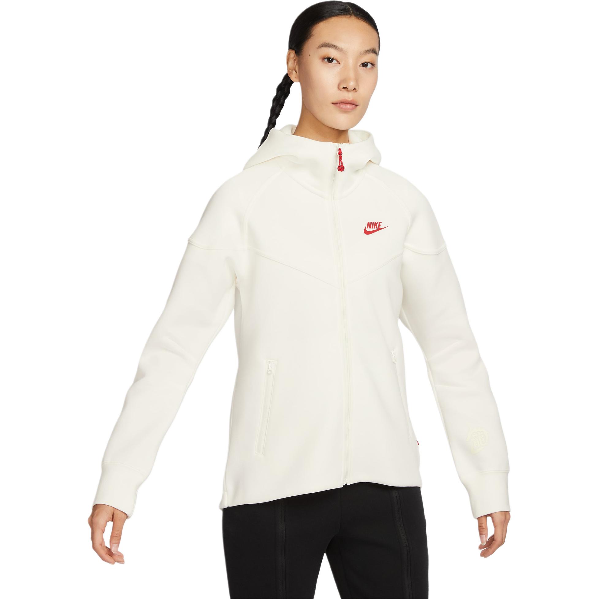(Women) Nike White Lunar New Year Hoodie Jacket Logo Print Knit Training Outerwear FZ6385-133 圖 5