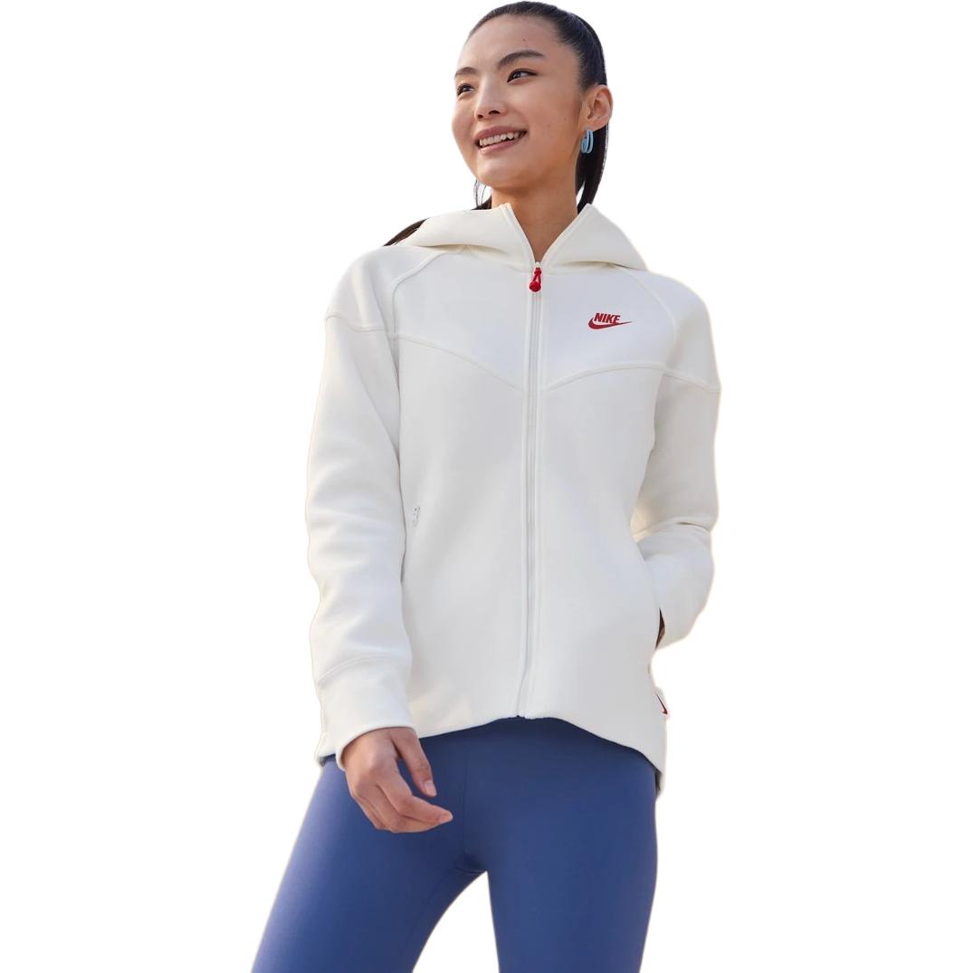 (Women) Nike White Lunar New Year Hoodie Jacket Logo Print Knit Training Outerwear FZ6385-133 圖 7