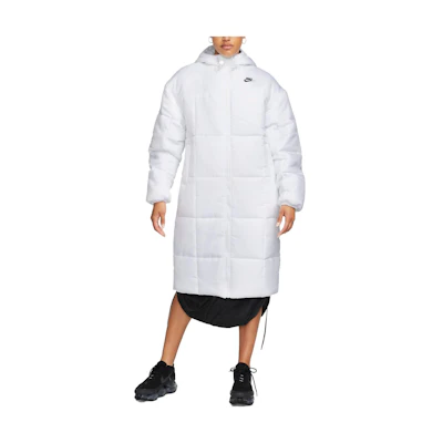(Women) Nike White Oversized Zip Hoodie Jacket with Minimalist Logo Design FB7676-100