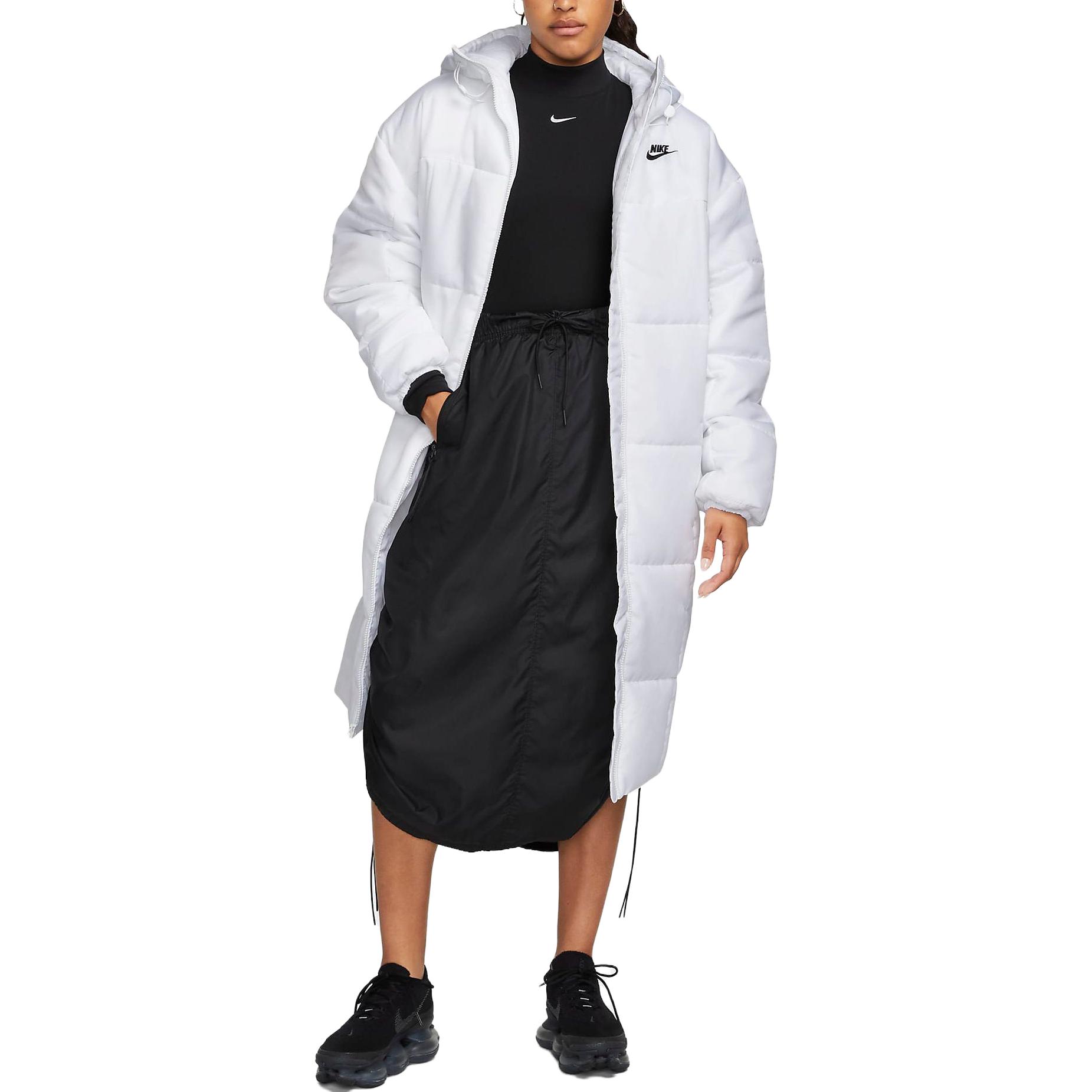 Lookbook (W) Nike 白色極簡Logo設計寬鬆拉鍊連帽外套 FB7676-100