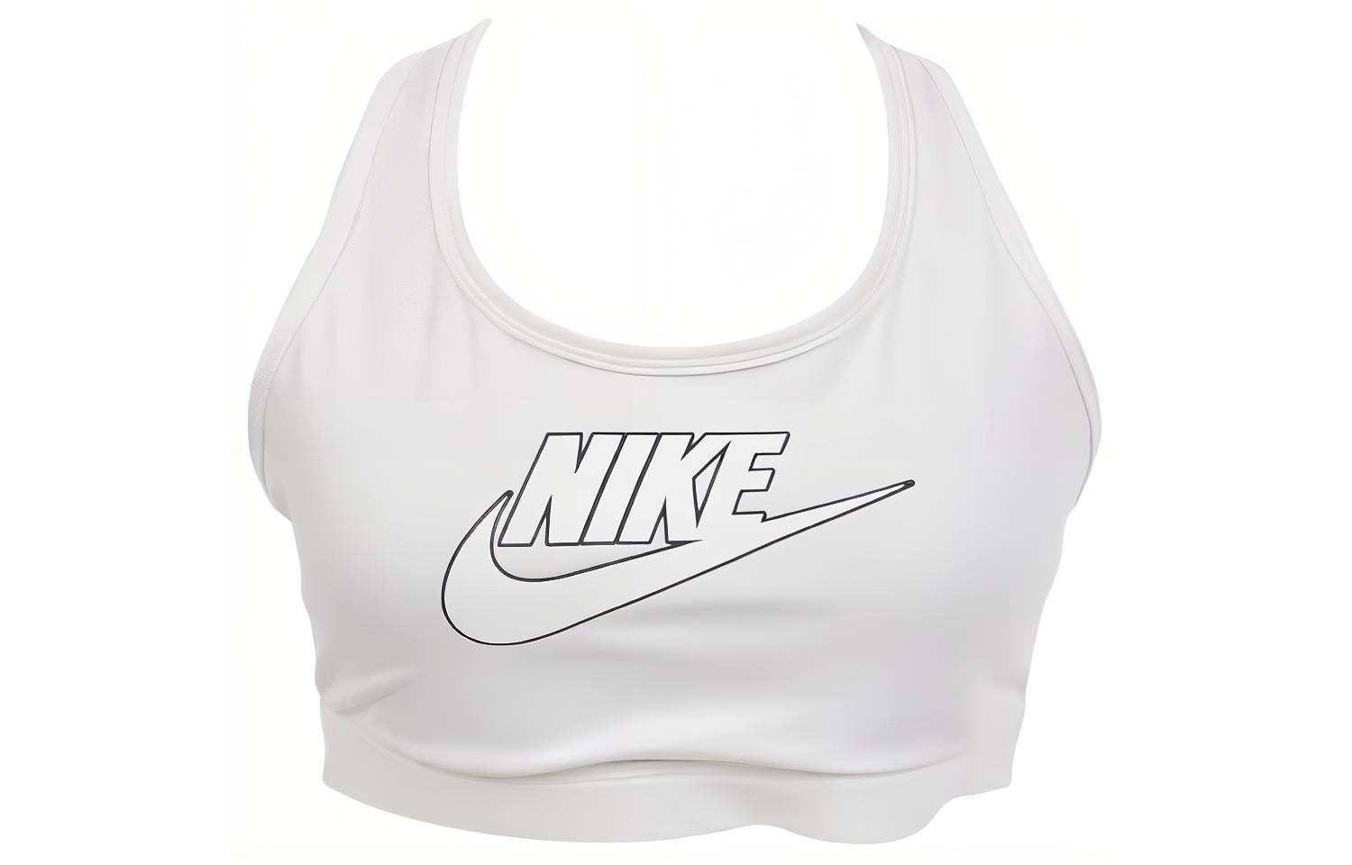 (Women) Nike White Sleeveless Sports Bra with Letter Pattern FB4081-100