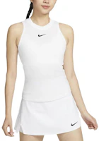 (Women) Nike White Sleeveless Tennis Tank Top - Solid Color & Quick-Dry FD5674-100 (Women) Nike White Sleeveless Tennis Tank Top - Solid Color & Quick-Dry FD5674-100