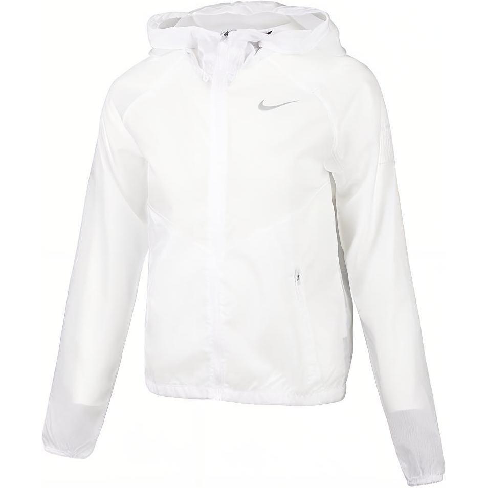 (Women) Nike White Solid Color Zip-Up Running Jacket CZ2834-100