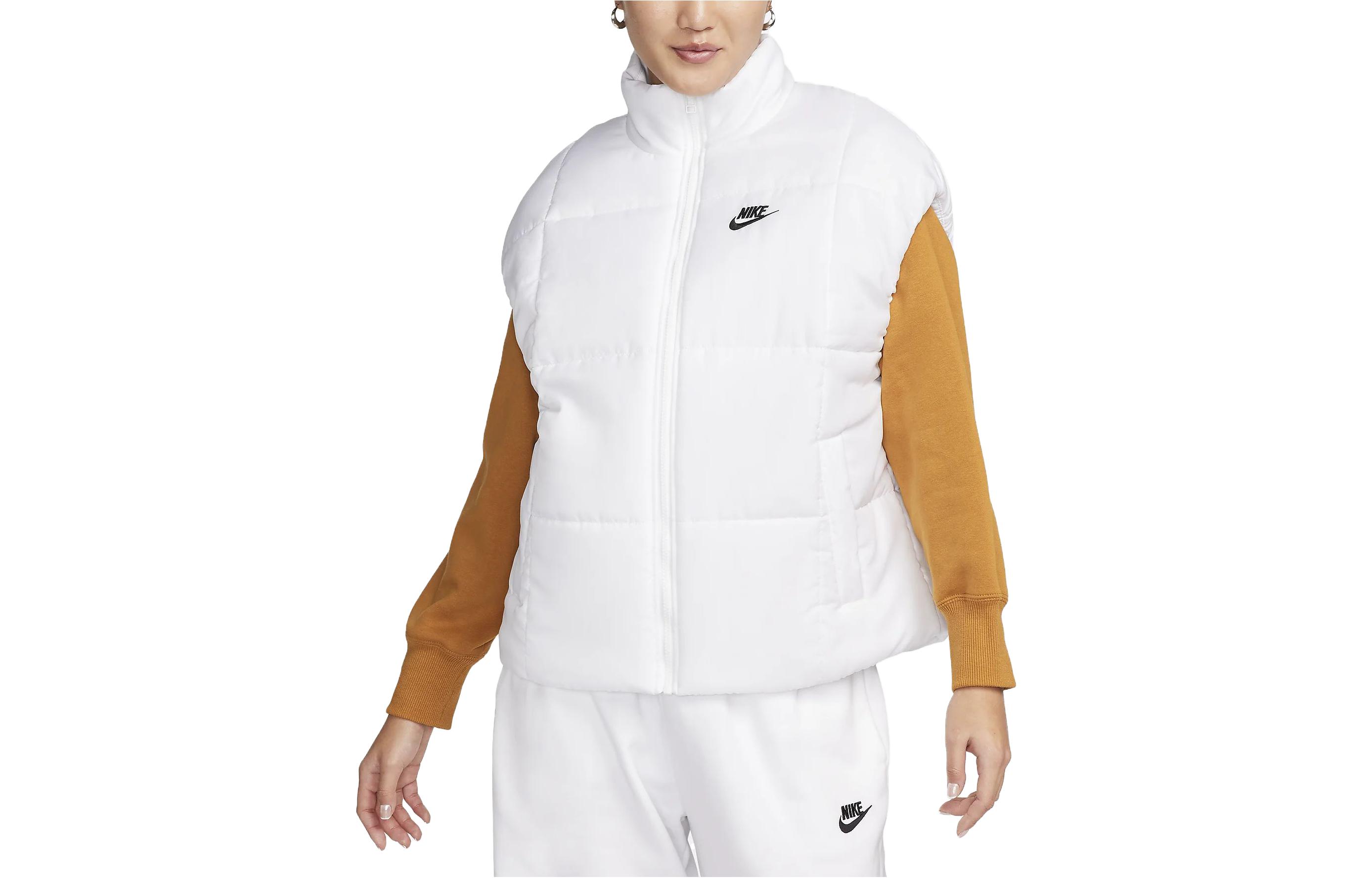 (Women) Nike White Solid Zip-Up Sleeveless Vest FB7680-100