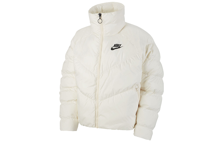 (Women) Nike White Winter Puffer Jacket Windproof Warm Stand Collar CD4216-110 圖 2