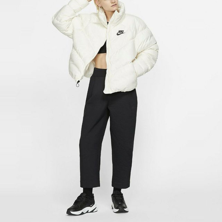 (Women) Nike White Winter Puffer Jacket Windproof Warm Stand Collar CD4216-110 圖 4