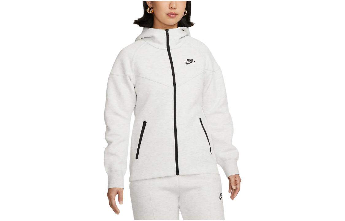 (Women) Nike Windrunner Grey Zip-Up Logo Hoodie Jacket with Loose Fit FB8339-013 圖 2