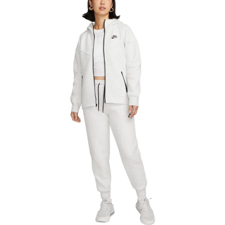 (Women) Nike Windrunner Grey Zip-Up Logo Hoodie Jacket with Loose Fit FB8339-013 圖 4