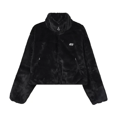(Women) Nike Women’s Short Zip-Up Jacket with Large Logo Print - Black DV5140-010