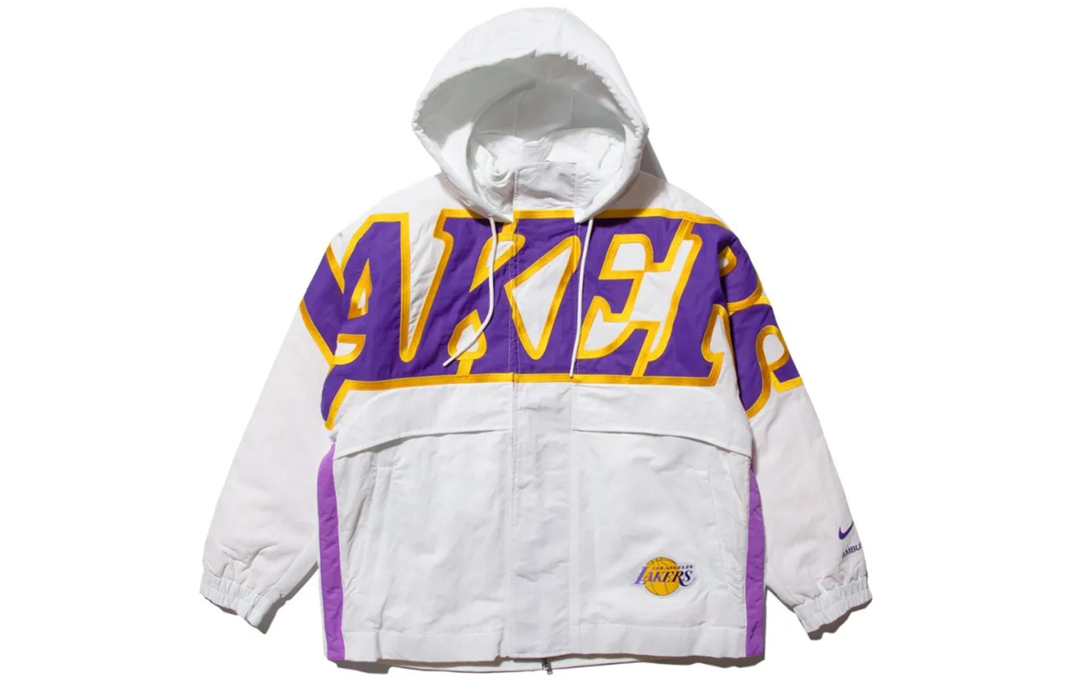 (Women) Nike AMBUSH Lakers NBA Logo Oversized Hoodie Jacket Winter White DB1617-121