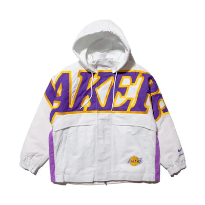 (Women) Nike AMBUSH Lakers NBA Logo Oversized Hoodie Jacket Winter White DB1617-121