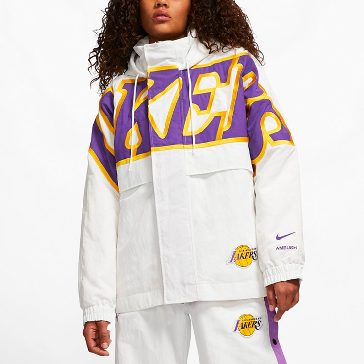 (Women) Nike AMBUSH Lakers NBA Logo Oversized Hoodie Jacket Winter White DB1617-121 圖 5