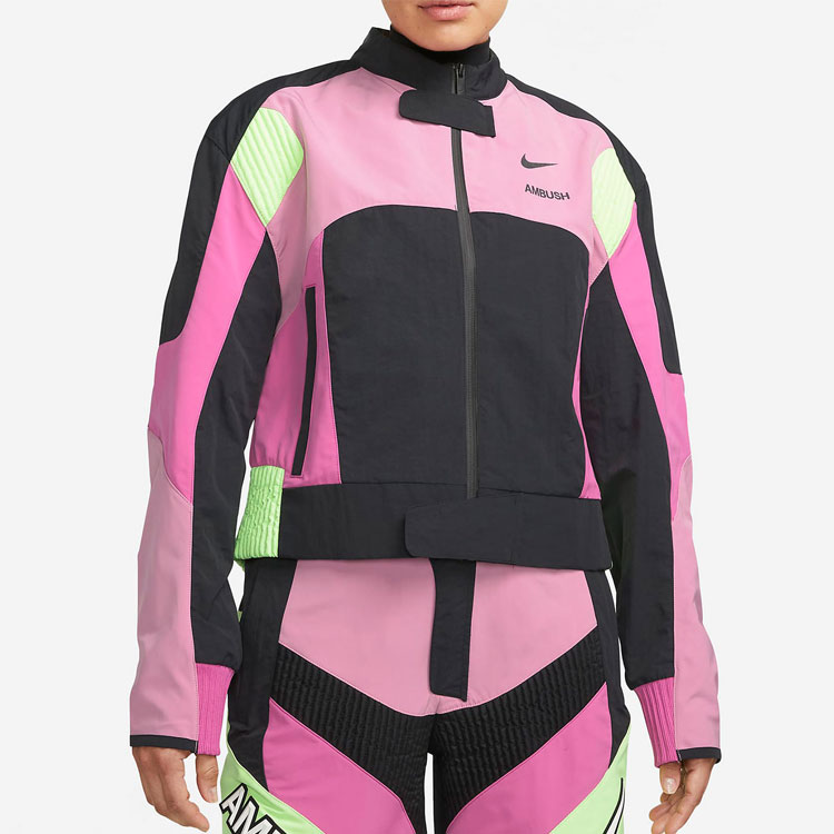 Shop (W) Nike x AMBUSH 粉色摩托車夾克 復古運動外套附標誌印花 CW8000-693