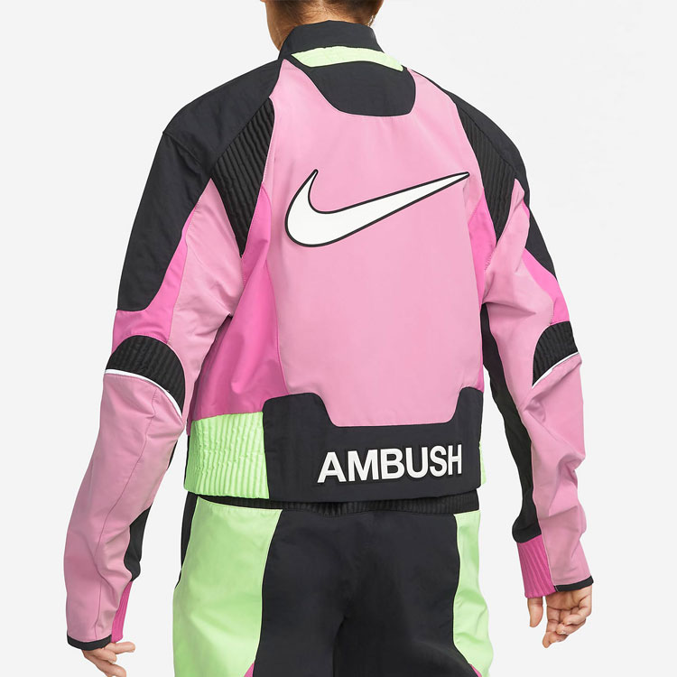 Purchase (W) Nike x AMBUSH 粉色摩托車夾克 復古運動外套附標誌印花 CW8000-693