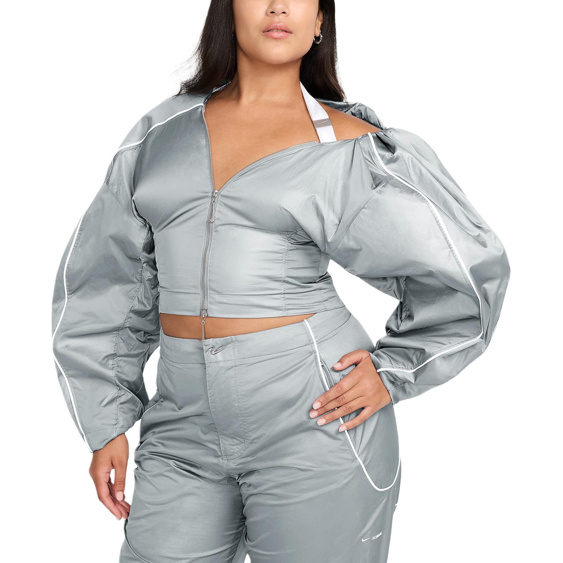 (Women) Nike Jacquemus  Sport Jacket Particle Grey/White - Waterproof & Comfortable FV5690-073 圖 2